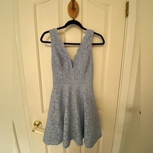 Light Blue Lace Midi Dress by City Studio (Junior size 3)